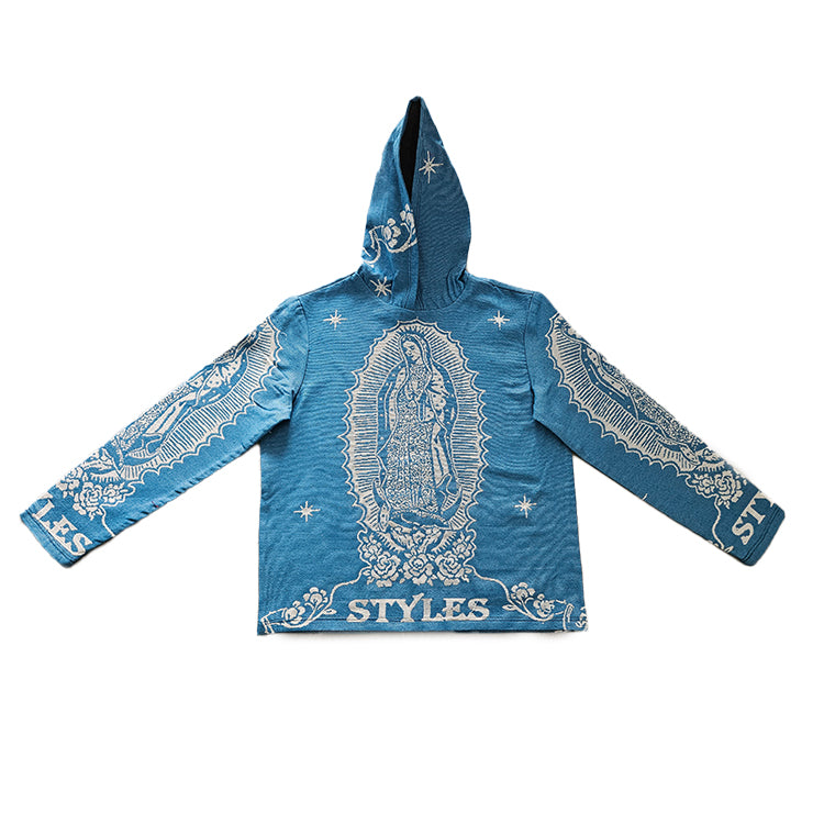 Virgencita Tapestry Hoodie Bless Us