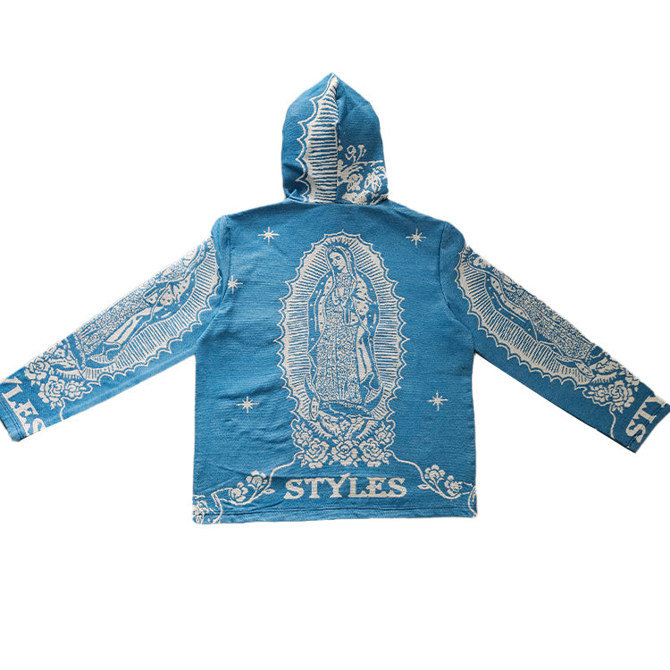 Virgencita Tapestry Hoodie Bless Us