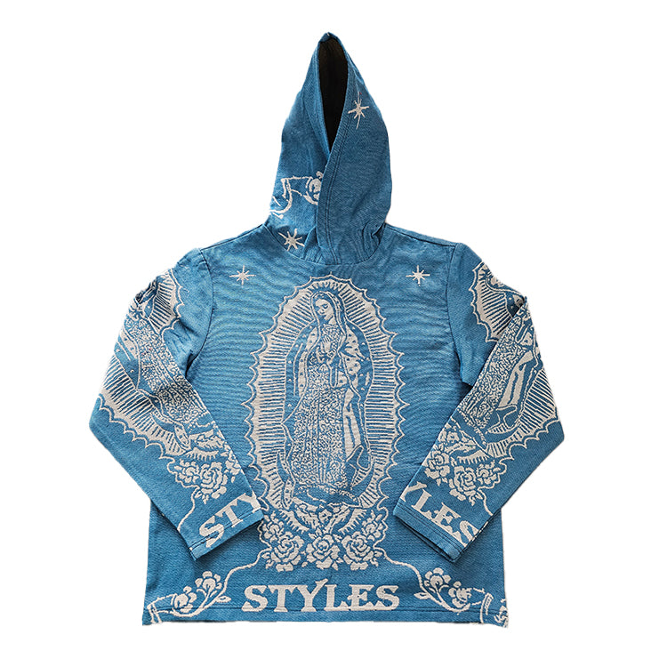 Virgencita Tapestry Hoodie Bless Us